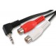 3.5 mm Stereo Right Angled Jack to Stereo Red & White RCA / Phono Sockets Lead - 1.8 m